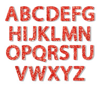 Vintage kırmızı parlak harfler