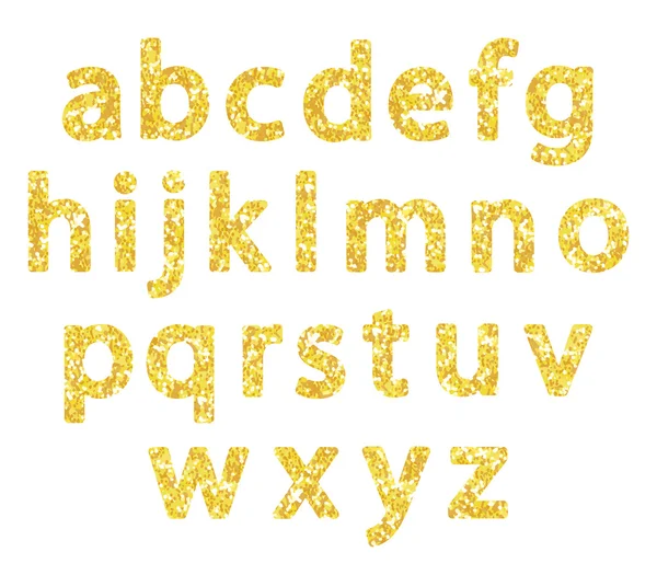 Goldene glitzernde Buchstaben — Stockvektor