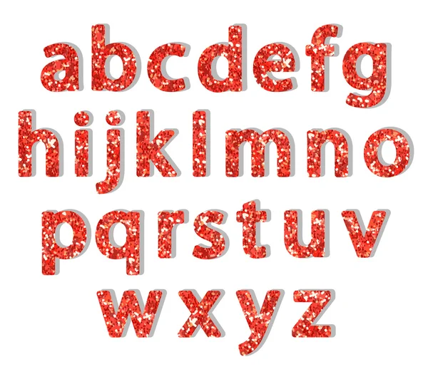 Vintage red glitter letters — 스톡 벡터