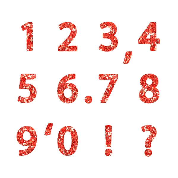 Εκλεκτής ποιότητας κόκκινη λάμψη αριθμούς — Διανυσματικό Αρχείο