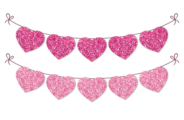 Festive vintage glitter hearts — Stock Vector
