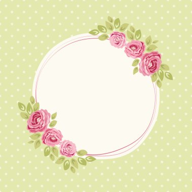 Cute frame with roses clipart
