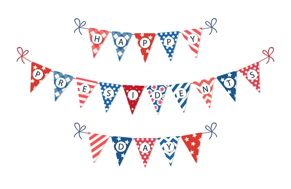 Niedliche Präsidenten Tag bunting i — Stockvektor