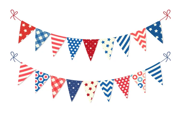 Carino patriottico bunting — Vettoriale Stock