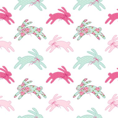 Easter bunnies ile seamless modeli