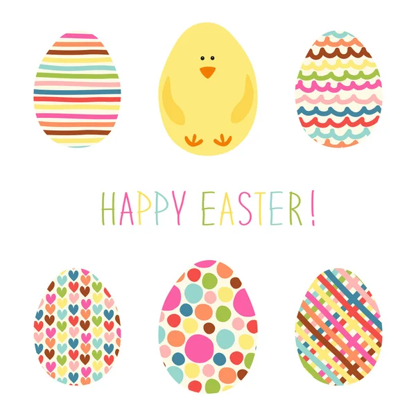 Childish Easter greeting card — Stock vektor