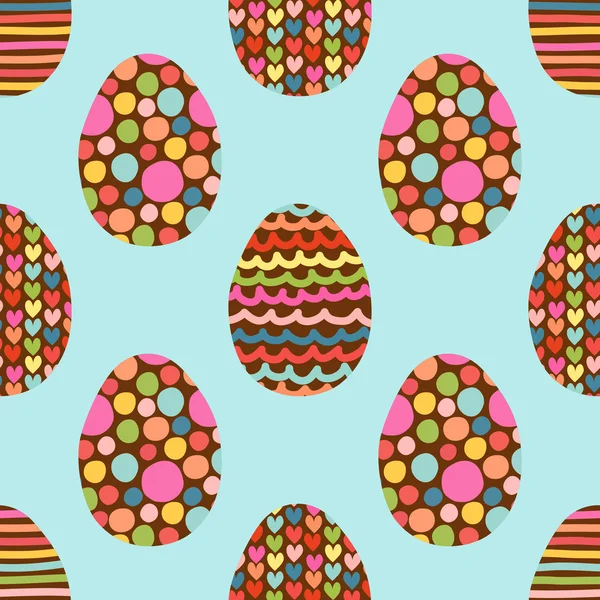 Fondo de Pascua con huevos coloridos — Vector de stock