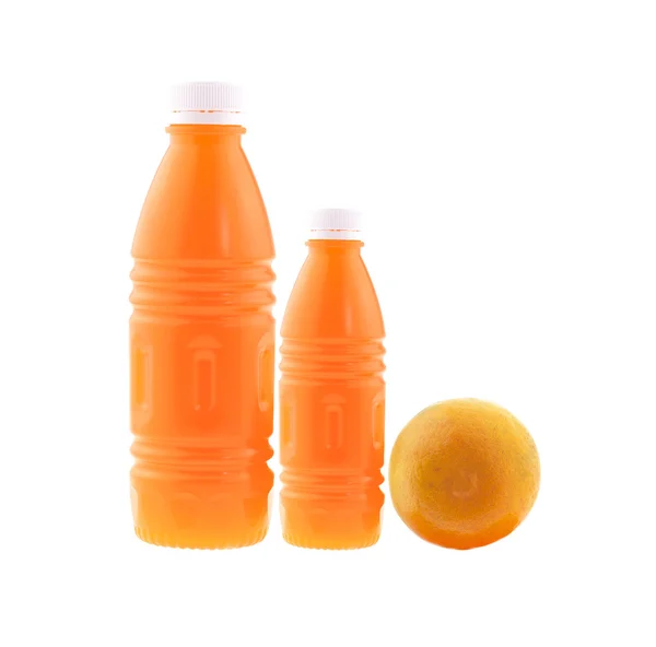 Sebotol jeruk tangerine jus — Stok Foto