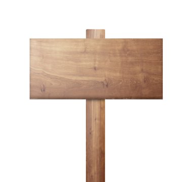 Eski ahşap işareti izole