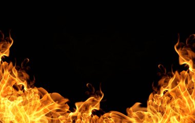 Siyah arkaplandaki alevler soyut.