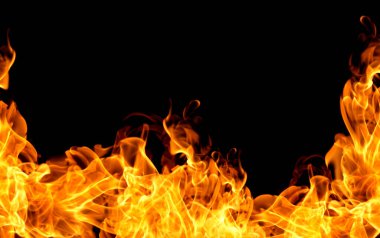 Siyah arkaplandaki alevler soyut.