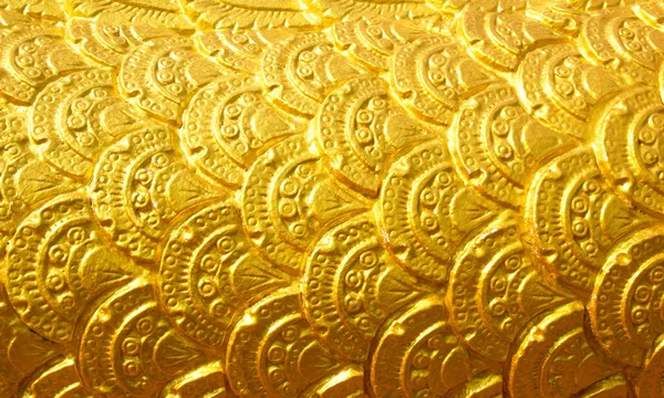 Gold Color Thailand Stucco Wall Art Decoration Design Background — Stock Photo, Image