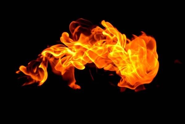 Огненный Огонь Абстрактный Фон Черный Фон — стоковое фото