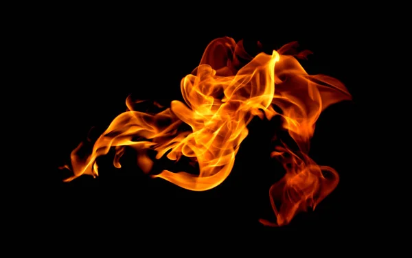 Flame Värme Brand Abstrakt Bakgrund Svart Bakgrund — Stockfoto
