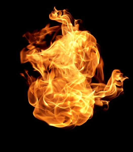 Fire Flames Isolated Black Background — Stock Photo, Image