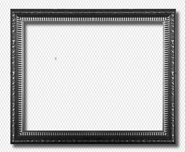Black Picture Frame Isolated Transparent Background — Stock Photo, Image