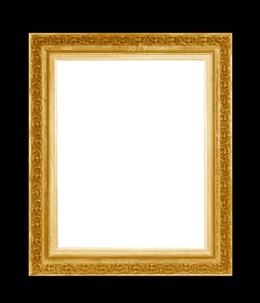 Золотая Фоторамка Черным Фоном — стоковое фото