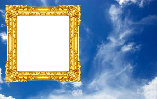 Bild Ram Guld Isolerad Bakgrund Himmel Design — Stockfoto