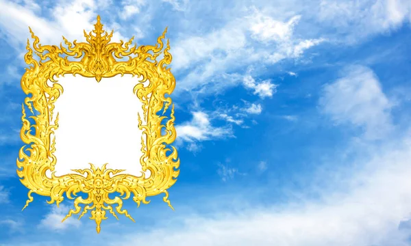 Picture Frame Gold Isolated Background Sky Design — Stock Photo, Image