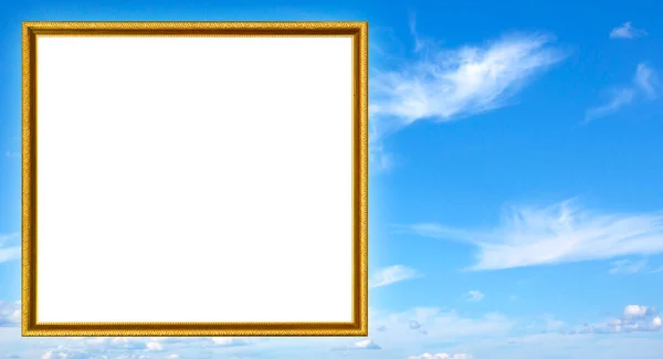 Picture frame gold isolated background sky design