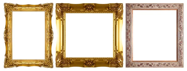 Quadro Imagem Brilho Dourado Luxo Isolado Backgroun Branco — Fotografia de Stock