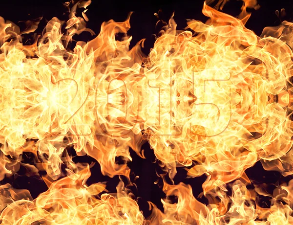 Fire flames and figures  2015 — Stock Photo, Image