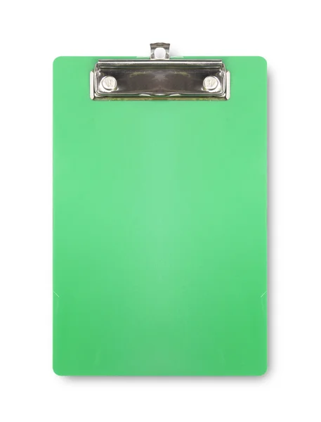 Clipboard plástico verde — Fotografia de Stock