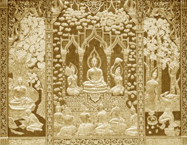 Ahşap oyma Budist tapınağı