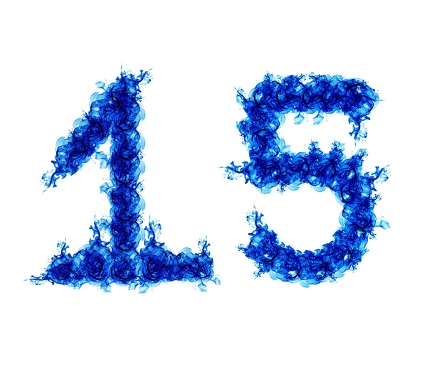 Quinze chamas azuis formadas — Fotografia de Stock