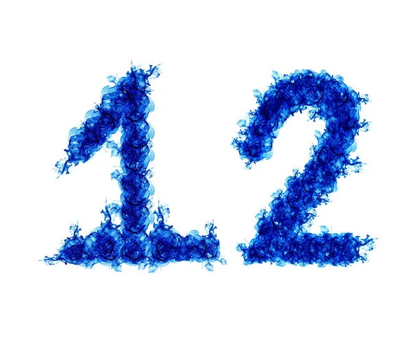 Doze chamas azuis formadas — Fotografia de Stock