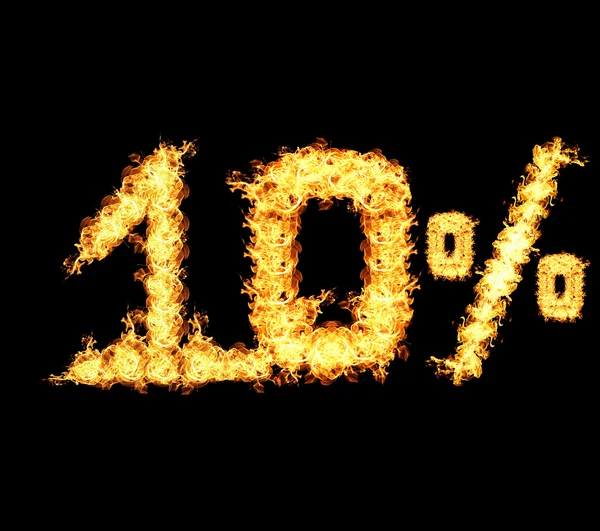 Ten percent of the red flame — Stock Photo, Image