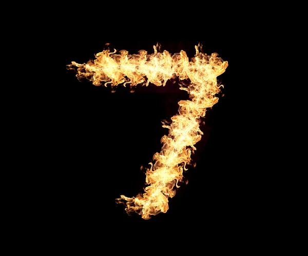 Flame burning seven numbers. — Stock Photo, Image