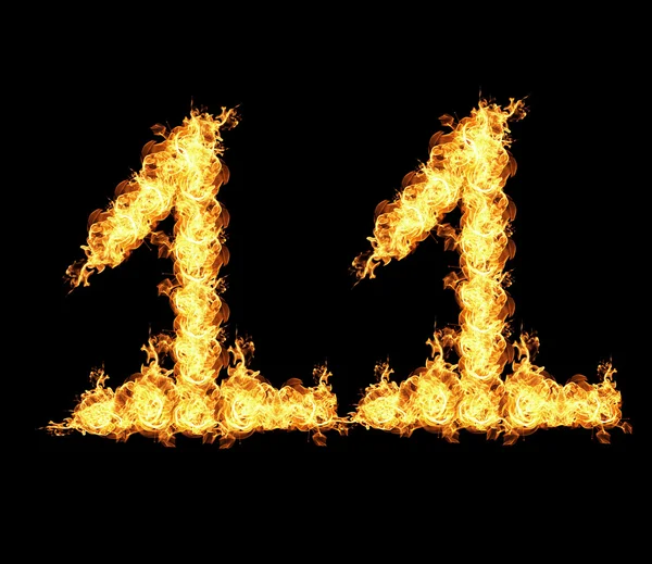 Eleven numbers Abstract flame — Stock Photo, Image