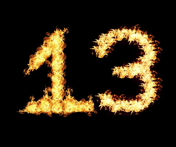 Абстрактное пламя тринадцать чисел — стоковое фото