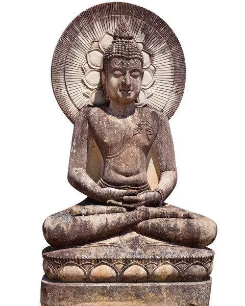 Alter Stein uralter Buddha — Stockfoto