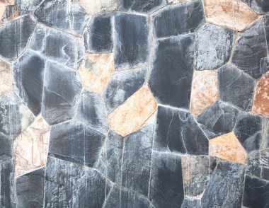 Eski siyah döşeli duvarlar