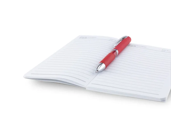 Livro de notas com caneta — Fotografia de Stock