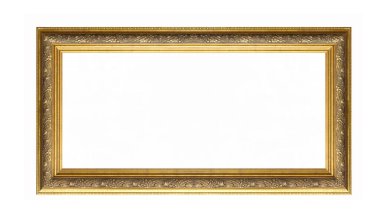 altın resim çerçevesi beyaz arkaplanda izole edildi