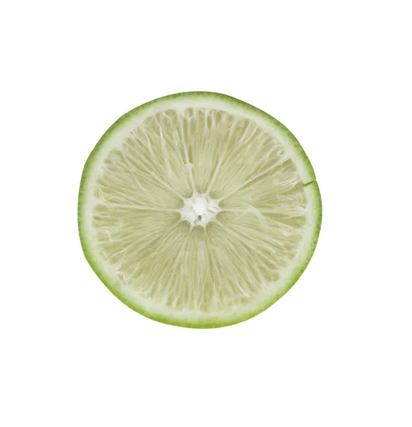 Limón con lima y hojas aisladas sobre blanco —  Fotos de Stock