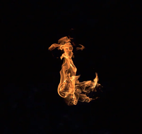 Fuoco raccolta fiamme isolato su sfondo nero — Foto Stock