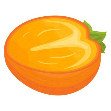 Beyaz arka planda izole edilmiş taze hurma meyvesi. Sağlıklı yaşam için yaz meyveleri. Organik meyve. Çizgi film tarzı. Herhangi bir tasarım için vektör illüstrasyonu.