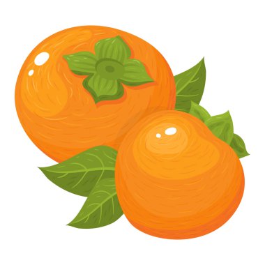 Beyaz arka planda izole edilmiş taze hurma meyveleri. Sağlıklı yaşam için yaz meyveleri. Organik meyve. Çizgi film tarzı. Herhangi bir tasarım için vektör illüstrasyonu.