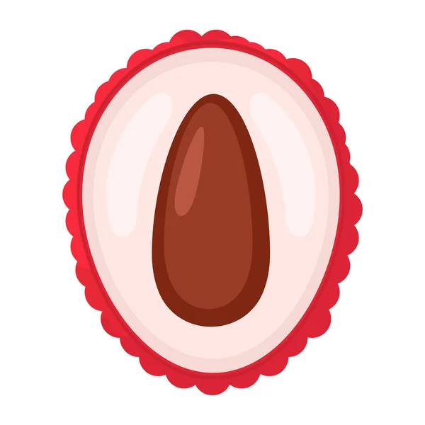 Fruto Fresco Medio Lichi Aislado Sobre Fondo Blanco Frutas Verano — Vector de stock