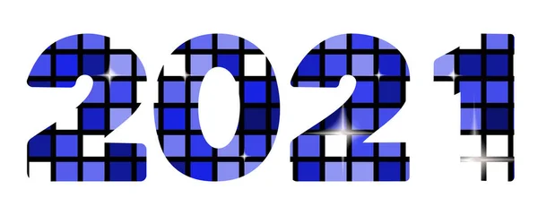 2021 Blue Disco Ball Texture Design Template Celebration Typography Poster — ストック写真