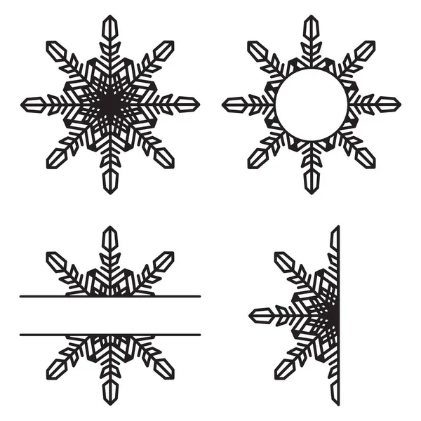 Колекція Паперових Сніжинок Ізольована Білому Тлі Плоскі Зимові Снігові Значки — стоковий вектор