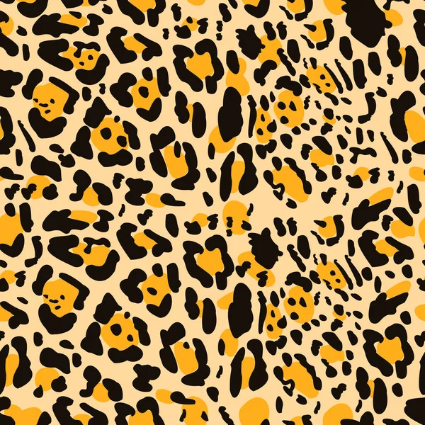 Authentiek Luipaard Naadloos Patroon Dierlijke Textuur Trendy Kleuren Vectorillustratie — Stockvector