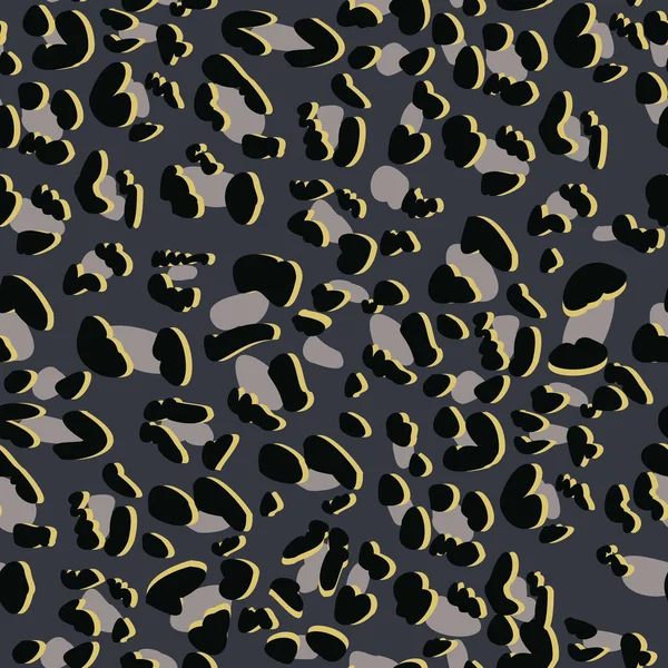 Темно Сірий Сніговий Леопард Візерунок Безшовна Текстура Тварин Векторні Ілюстрації — стоковий вектор
