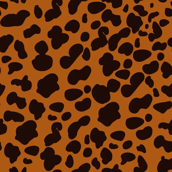 Bruine Cheetah Vlekken Oranje Achtergrond Dierlijk Naadloos Vectorpatroon Herhaal Patroon — Stockvector