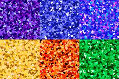 Parlak kalplerin ışıltılı dokusu. Disko simleme arkaplanı.