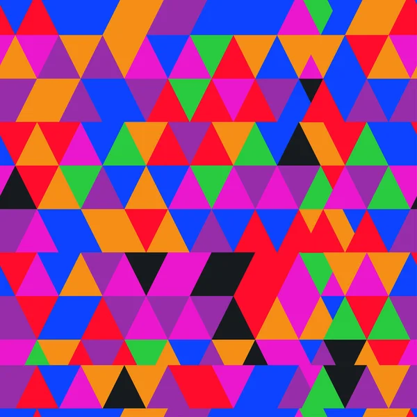 Neon Színes Háromszögek Zökkenőmentes Minta Háttér Vektor Illusztráció — Stock Vector